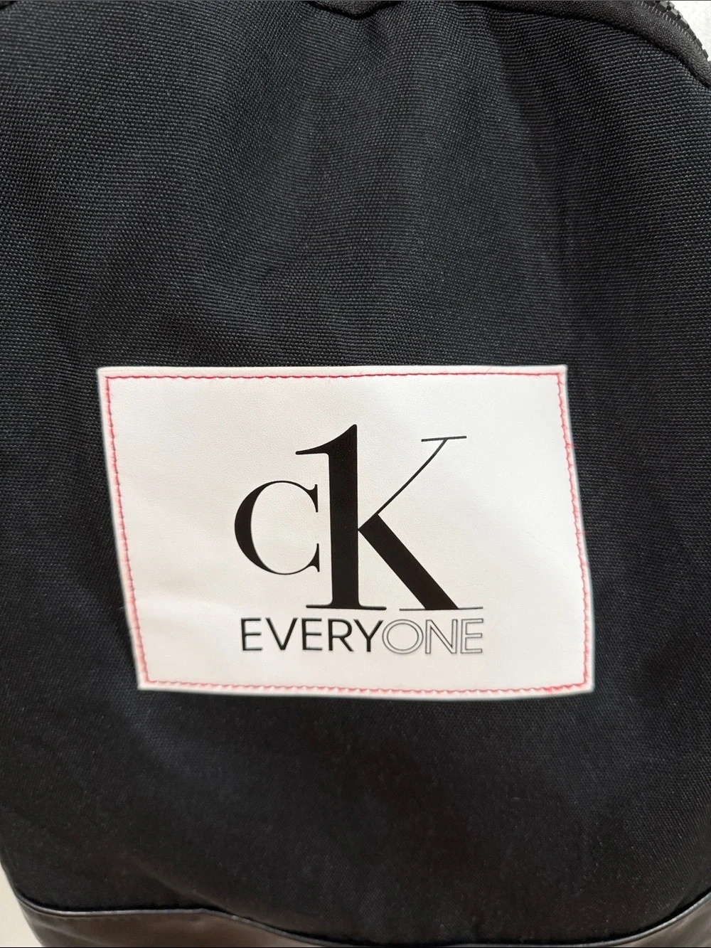 Calvin Klein Black Canvas 'CK Everyone' Backpack with Leather Trim